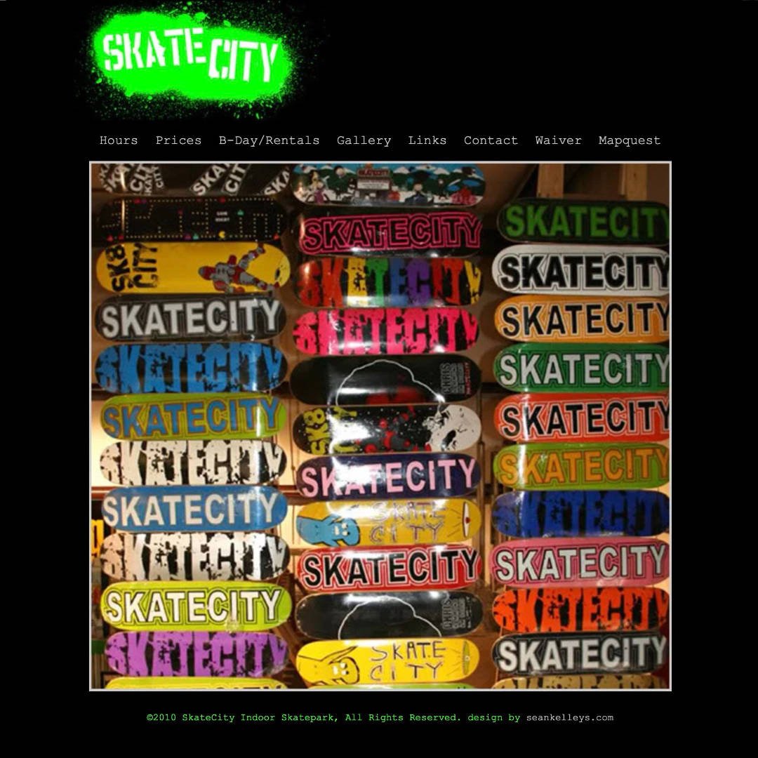 skate city 2010 website homepage indoor BMX and skate park