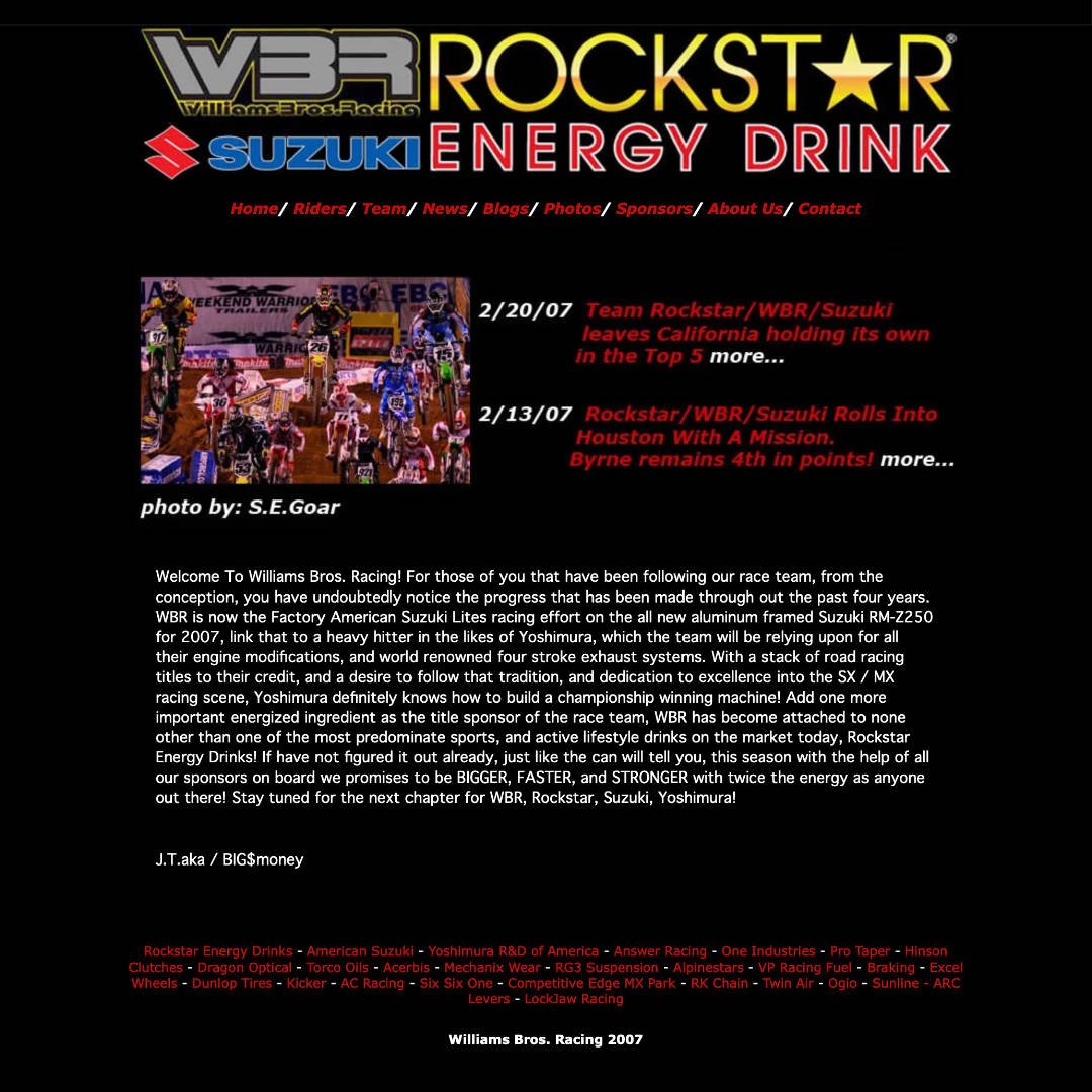 WBR Rockstar is a website for MX race team